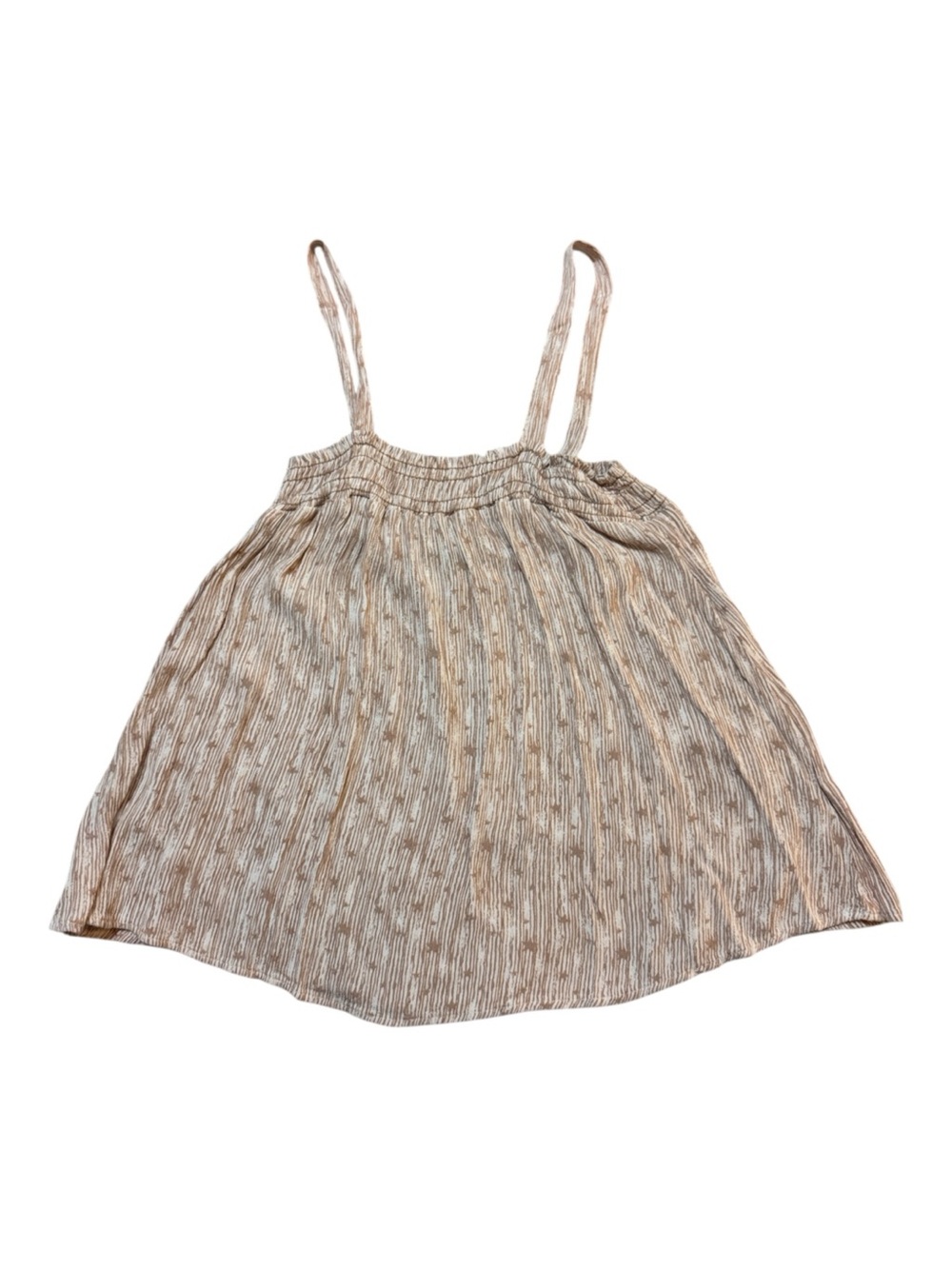 Final Touch Beige Textured Smocked Cami